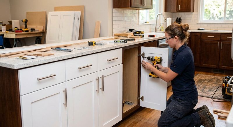Cherry Cabinet Refacing in Kokomo, IN